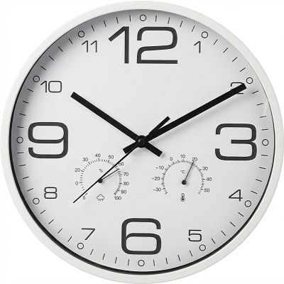 2. WALL CLOCK 30CM WITH THERMOMETER WHITE