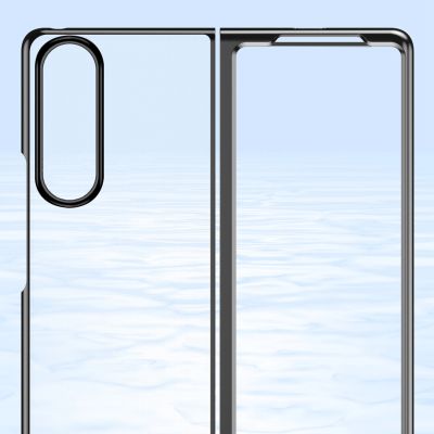 3. Plating Case case for Samsung Galaxy Z Fold 4 cover with a metallic frame blue
