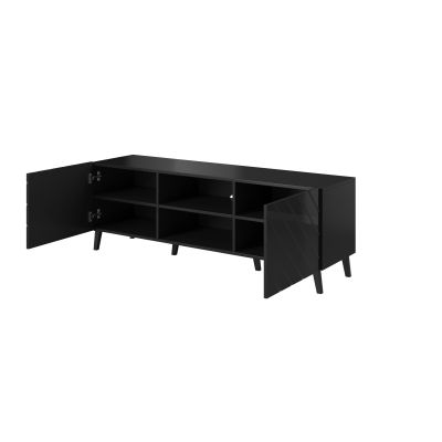 7. ABETO TV cabinet 150x42x52 black/gloss black