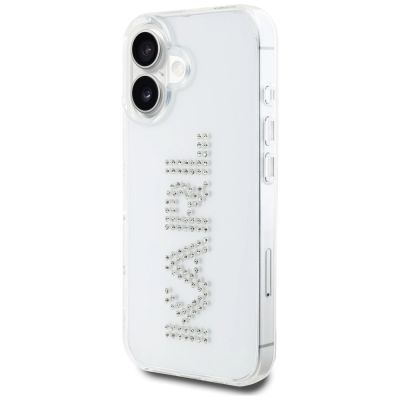 2. Karl Lagerfeld IML Rhinestones Logo iPhone 16 Case - Transparent