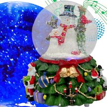 LED SNOW GLOBE WITH MUSIC, 8 MELODIES, 16.5 × 13 × 12 CM, SNOWMAN