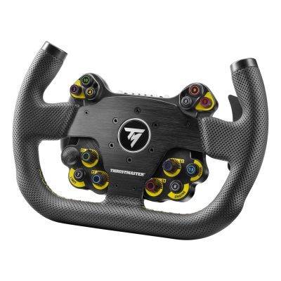 4. Thrustmaster EVO Racing 31U Leather Steering Wheel, Black/Yellow, for PC, PlayStation 4, PlayStation 5 and Xbox