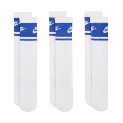 5. Nike Everyday Elevated Crew Socks 3 Pairs White and Blue IM7949 904