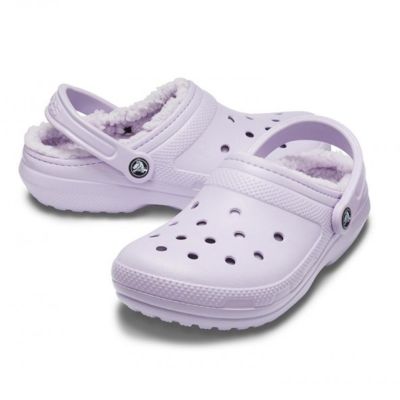 2. Crocs Classic Lined Clog Lavender Purple Flip-Flops - 203591-50P