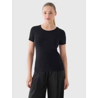 Slim T-shirt with print for women 4F 4FWMM00TTSHF1846-20S