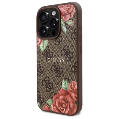 2. Guess GUHMP16XP4ROPEMCW iPhone 16 Pro Max 6.9" brown/brown hardcase 4G Flowers Print MagSafe