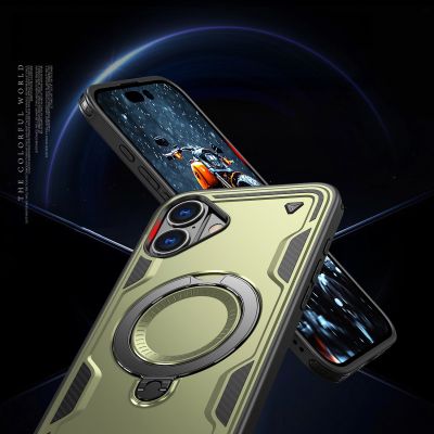 6. Hybrid Armor Trendy Case with MagSafe for iPhone 16 - Green