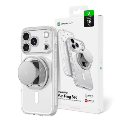AmazingThing Titan Pro Pop Lens Case for iPhone 18 Pro with Camera Cover, Holder and Stand, MagSafe Compatible - Clear