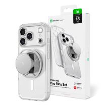 AmazingThing Titan Pro Pop Lens Case for iPhone 18 Pro with Camera Cover, Holder and Stand, MagSafe Compatible - Clear