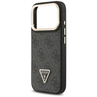 6. Guess 4G PU Triangle Logo & Stand Camera Magsafe Case for iPhone 17 Pro - Black