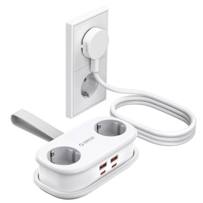 2. Orico AP3 20W GaN 5in1 Power Strip 2x AC + 2x USB-A + 1x USB-C - White
