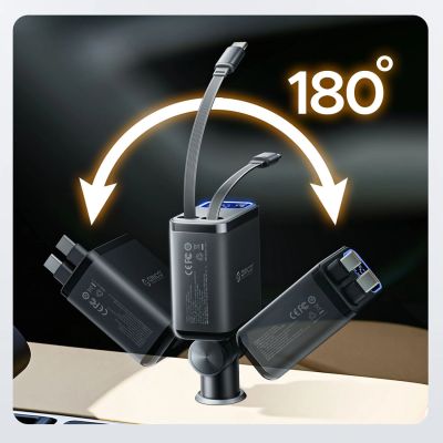 6. ORICO Twin Reach 45W 1A3C Dual Retractable Car Charger