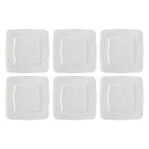 Set of 6 Florentina Square Plates - White, 20 cm