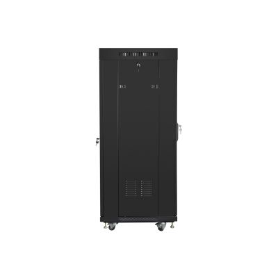 9. LANBERG FLOOR RACK CABINET 19" 27U 600X600 GLASS DOOR LCD BLACK FF01-6627-12BL (FLAT PACK)