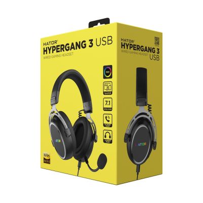 9. HATOR Hypergang 3 USB Wired & Wireless Headband Gaming Headset USB Type-C / USB Type-A Bluetooth Black
