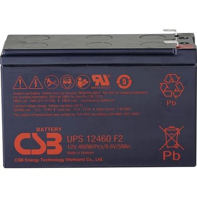 CSB battery 12V, 9Ah, AGM | UPS12460F2 | 460 W
