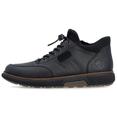 9. Men's leather ankle boots, warm and comfortable, black, Rieker B3356-00
