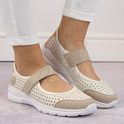 4. Comfortable openwork shoes Rieker W RKR575A, beige