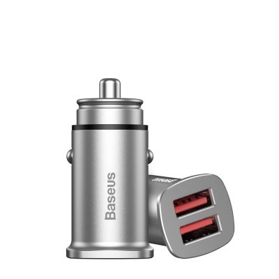7. Baseus Square smart car charger 2x USB QC3.0 Quick Charge 3.0 SCP AFC 30W black (CCALL-DS01)
