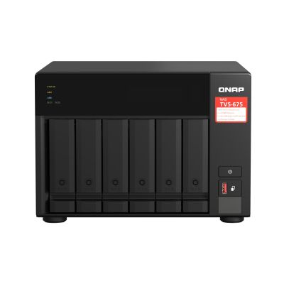 Qnap TVS-675-8G, Tower, 6 x 2.5"/3.5" SATA, Zhaoxin Kaixian KX-U6580 8C/8T, 8GB (1x 8GB) DDR4 SODIMM, 2 x 2.5GbE, Single PSU, 250W
