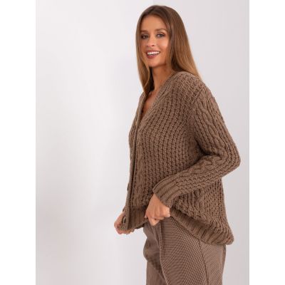 3. Brown women's cable knit cardigan (BA-SW-8001-1.16P)