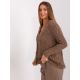 3. Brown women's cable knit cardigan (BA-SW-8001-1.16P)