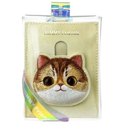 6. Nimmy Big Eyed Pet 2.0 Cat Wallet Card Holder - Beige