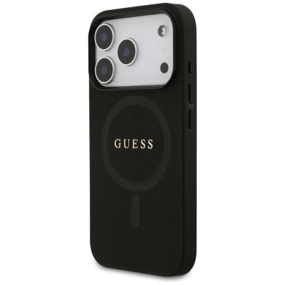 9. Guess Saffiano Classic Logo MagSafe Case for iPhone 17 Pro - Black