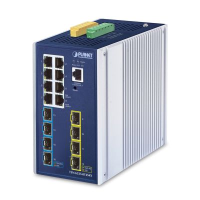 PLANET IP30 DIN-rail Industrial L3 Managed Gigabit Ethernet (10/100/1000) Aluminum, Blue