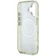 7. Guess Glitter Flowers Triangle Buttons MagSafe case for iPhone 16 green