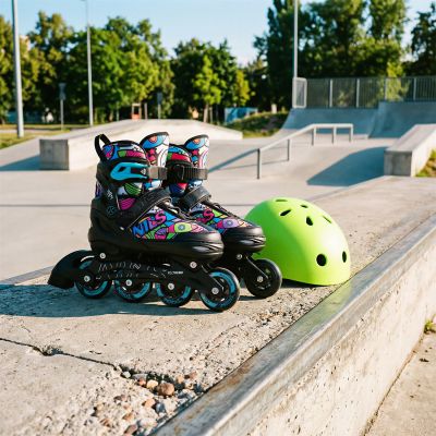 5. NH10907 4in1 ROLLER SKATES WITH EXTENDED HOCKEY BLADES TINTY GREEN SIZE M (35-38) NILS EXTREME