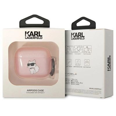 3. Karl Lagerfeld KLA3HNCHTCP Airpods 3 cover pink/pink Ikonik Choupette
