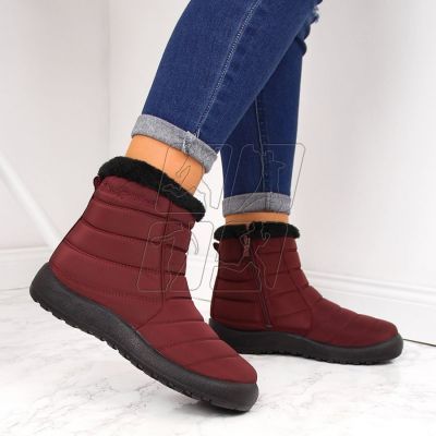 2. Waterproof snow boots with zipper NEWS W EVE181C burgundy