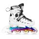 3. NH10905 4in1 LED WHITE ROLLER SKATES WITH RAINBOW HOCKEY BLADE SIZE M (35-38) NILS EXTREME