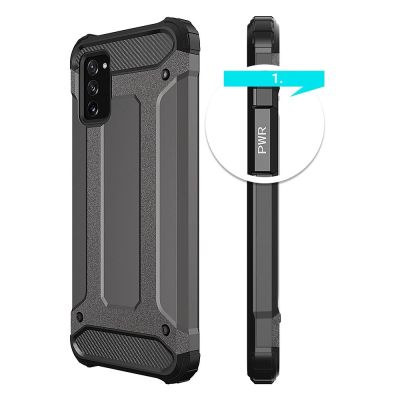 4. Hybrid Armor Case Tough Rugged Cover for Samsung Galaxy A03s black