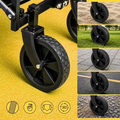 6. Wozinsky WZP-80 beach, tourist, garden, durable, wide wheels, up to 80 kg - black