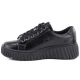 7. Women's patent leather platform shoes, black, Vinceza 133134