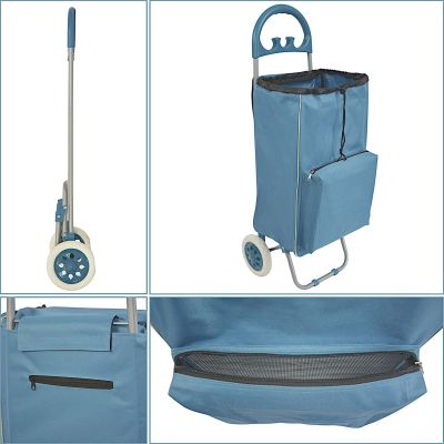 13. SHOPPING BAG ON WHEELS WITH FRAME 40L BLUE
