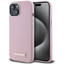 Karl Lagerfeld FW Metal Plate MagSafe iPhone 15 Case - Pink