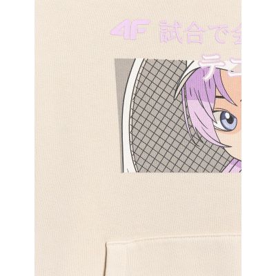 7. Girls' sweatshirt with hood, open, 4F 4FJRAW25TSWSF2294-11S