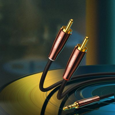 3. Ugreen cable audio cable 3.5 mm mini jack (male) - 2RCA (male) 2m copper (AV170)