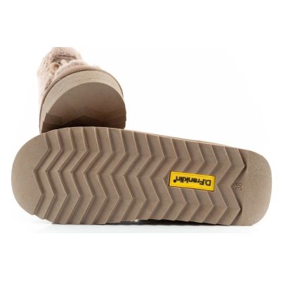 9. D.Franklin women's winter snow boots, fashionable fur lining, brown high