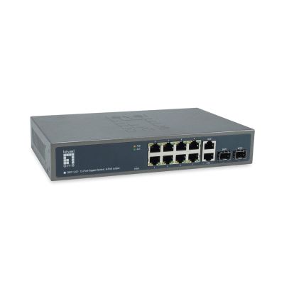 3. LevelOne GB PoE+ Switch 12-Port 19" 150W 1Gbps