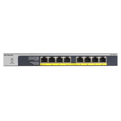 13. Switch Netgear GS108LP-100EUS 8p PoE 60W* (PoE+: 8p) Unmanaged Gigabit