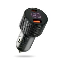 EVERACTIVE CAR CHARGER 1X USB QC3.0, 1X USB-C PD 75W BLACK CC-50Q