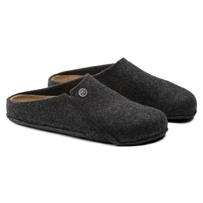 7. Birkenstock Zermatt Cozy Home Anthracite Wool Felt Slippers Regular Wide (1014938)