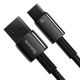 4. Baseus Tungsten Gold USB-A to USB-C Cable 480Mb/s 100W 2m Black (CAWJ000101)