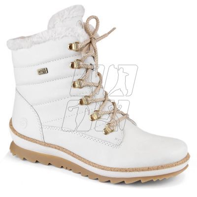 Leather waterproof boots insulated with wool Remonte W RKR629 white