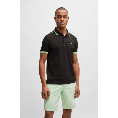4. BOSS Paddy 1 Charcoal Regular Fit Men's Polo Shirt Black (50512995-016)