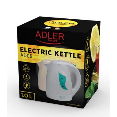 6. Electric kettle Adler AD 08w (900W 1l; white)